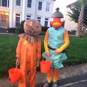 Fornite Fish Stick Kids Costume Sz L 10/12